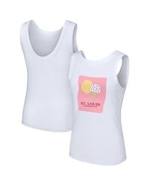 Lusso Style St. Louis Cardinals Lindy Tank Top - White