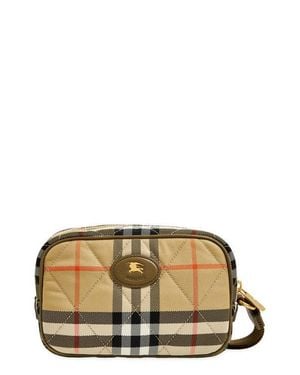 Burberry Horseshoe Check Quilted Twill Wristlet - Multicolor