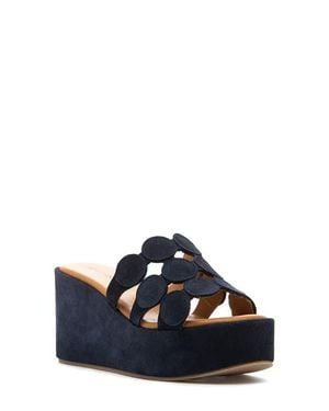 275 Central Shammy Platform Wedge Slide Sandal - Blue