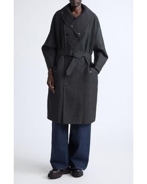 R13 Dispatch Funnel Neck Coat - Black