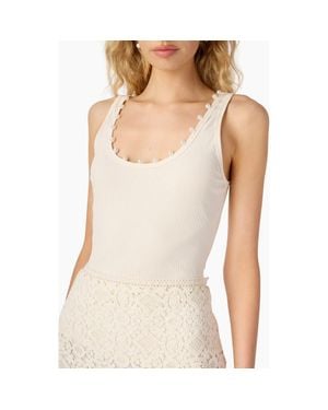 Cami NYC Perrie Faux Pearl Rib Tank - Natural
