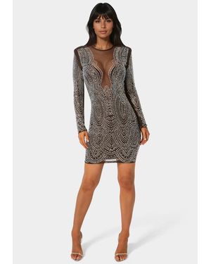 bebe women's mesh and faux leather dress bebe Mixed Media Faux Leather Corset Dress Size S