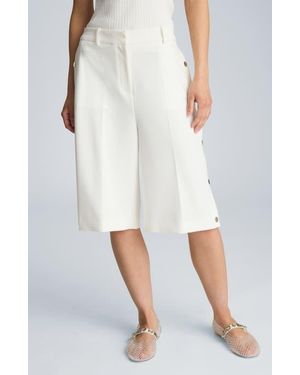 Kenneth Cole High Rise Long Shorts - White