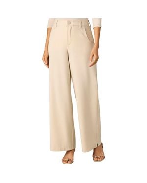 Wit & Wisdom Whitney Skyrise Flat Front Wide Leg Pants - Natural
