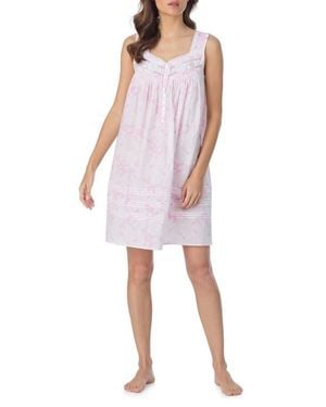 Eileen West Sleeveless Cotton Short Chemise - Multicolor