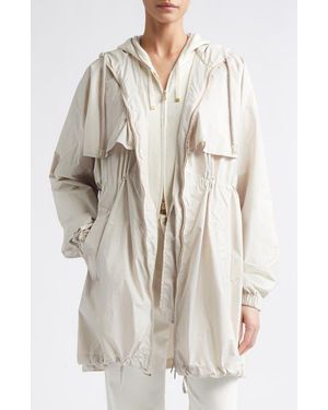 Eleventy Drawstring Waist Parka - White