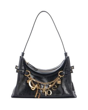 Chloé Charms Leather Hobo Bag - Black