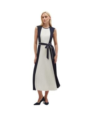 Hobbs Hattie Pleated Tie-Waist Midi Dress - Multicolor