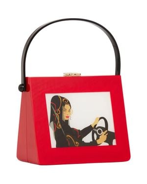 LarAllan Jamilah Acrylic Top Handle Bag - Red
