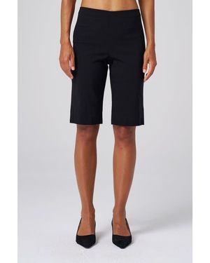 Franne Golde All-Season Slim Stretch Bermuda Short - Black