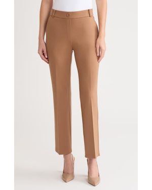 Kasper Pull-On Flare Pants - Natural