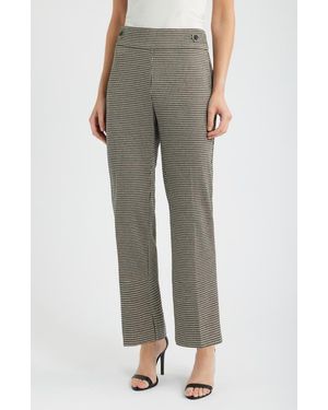 Anne Klein Houndstooth Side Tab Pull On Pants - Multicolor