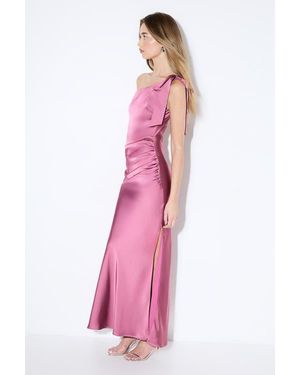 MissPap Asymmetric Shoulder Bridesmaid Dress - Pink