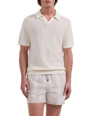 Bugatchi Cruz Print Swim Trunks - White