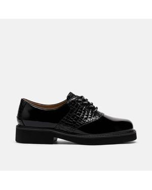 MARC NOLAN Demi Calf Leather Lug Oxfords - Black