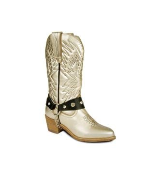 Urbnkicks Cowboy Leather Boots - White