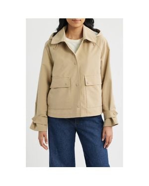 Bernardo Short Hooded Raincoat - Natural