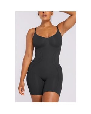 Shapellx Seamless Mid-Thigh Full Shaping Bodysuit - Black