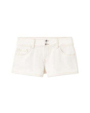 MANGO TEEN Low Waist Denim Mini Shorts - Natural