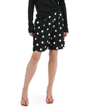 Mango Abrei Polka Dot Shorts - Black