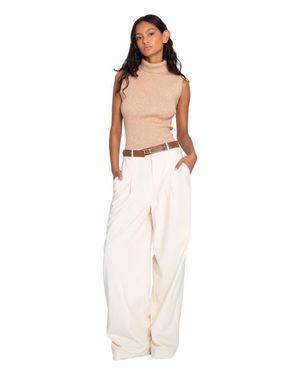 Belle & Bloom Equation Sleeveless Turtleneck Knit - White