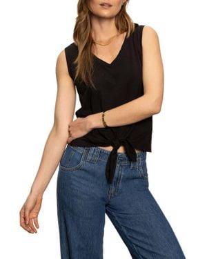 Sanctuary S V Neck Tie Tank Sage/muslin Stripe Xs in