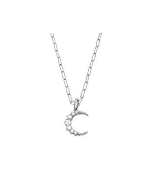 Sethi Couture Crescent Diamond Pendant - White