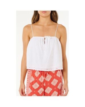 Rip Curl Oasis Floral Broderie Crop Camisole - White