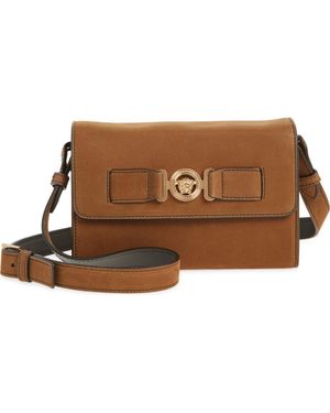 Versace Medusa Leather Crossbody Bag - Brown