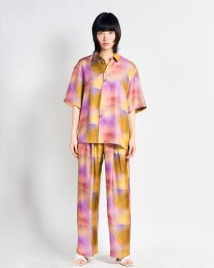 Lost Pattern Brooklyn Oversized Silk Hawaii Shirt - Pink