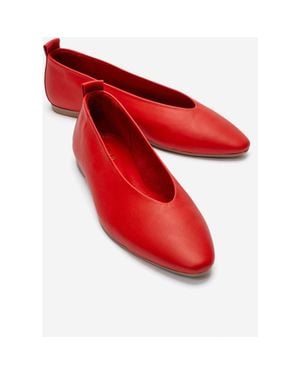 Forever & Always Shoes Jenas Leather Ballet Flat - Red