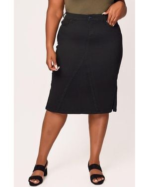 Slink Jeans Denim Midi Skirt - Black