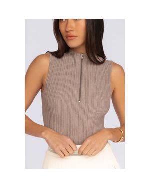 Fore-té Club Attire Elise Knit Tank - Gray