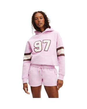 Cotton On Plush Premium Graphic Hoodie - Pink