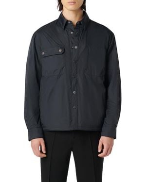Bugatchi Water Resistant Nylon Shirt Jacket - Black