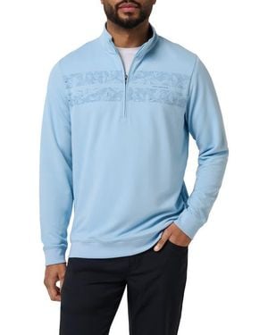 Travis Mathew First Class Menu Quarter Zip Pullover - Blue
