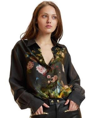 Cynthia Rowley Collectible Silk Blouse - Black