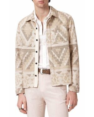 John Varvatos Byrne Geometric Shirt Jacket - Natural