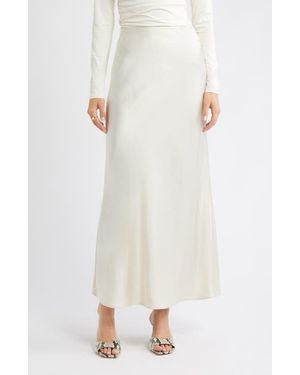 Open Edit Satin Maxi Skirt - White