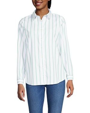 Lands' End No Iron Supima Cotton Long Sleeve Shirt - White