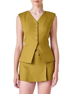Endless Rose Tweed Vest - Green