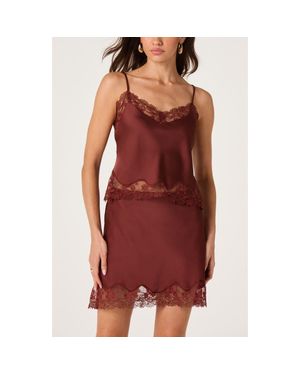 Astr Yulissa Lace Trim Camisole - Red