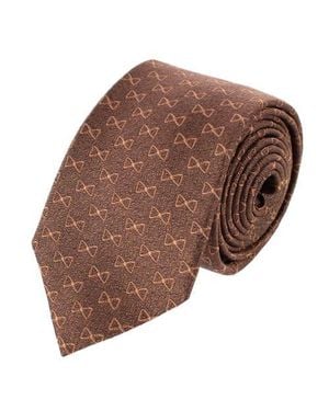 Trafalgar Signature Logo Silk Novelty Necktie - Brown