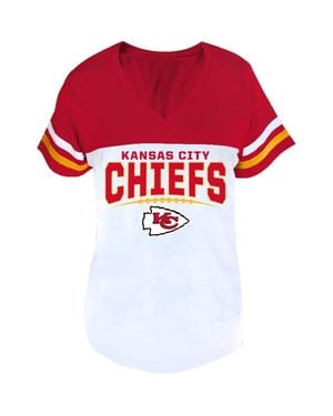 Profile Kansas City Chiefs Plus Size Split Body V-Neck T-Shirt - Red