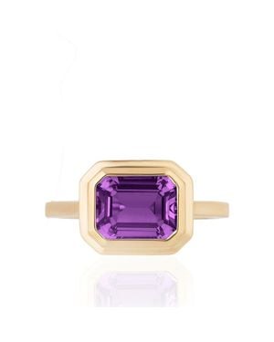 Goshwara Manhattan Emerald Cut Ring - Purple