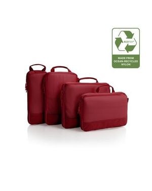 Heys Ecotex Compression Packing Cube 4 Piece Set - Red