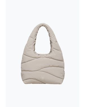 GotBag Wavy Puffer Recycled Nylon Shoulder Bag - Gray