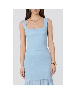 Astr Halie Rib Crop Tank - Blue