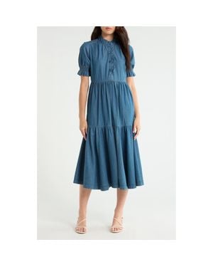 Seasalt Cornwall Feather Star Midi Dress - Blue