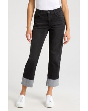 Wit & Wisdom 'Ab'Solution High Waist Two-Tone Straight Leg Ankle Jeans - Black